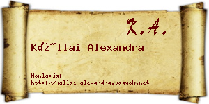 Kállai Alexandra névjegykártya